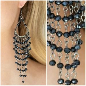 🍂 NAVY BLUE CRYSTAL CHANDELIER EARRINGS